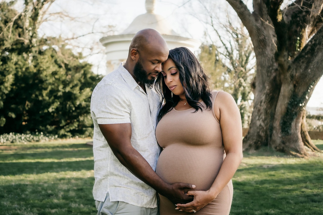 maternity, pregnancy, africanamerican, portrait, nature, outdoor, happy mothers day, garden, people, family, mom, mum, love